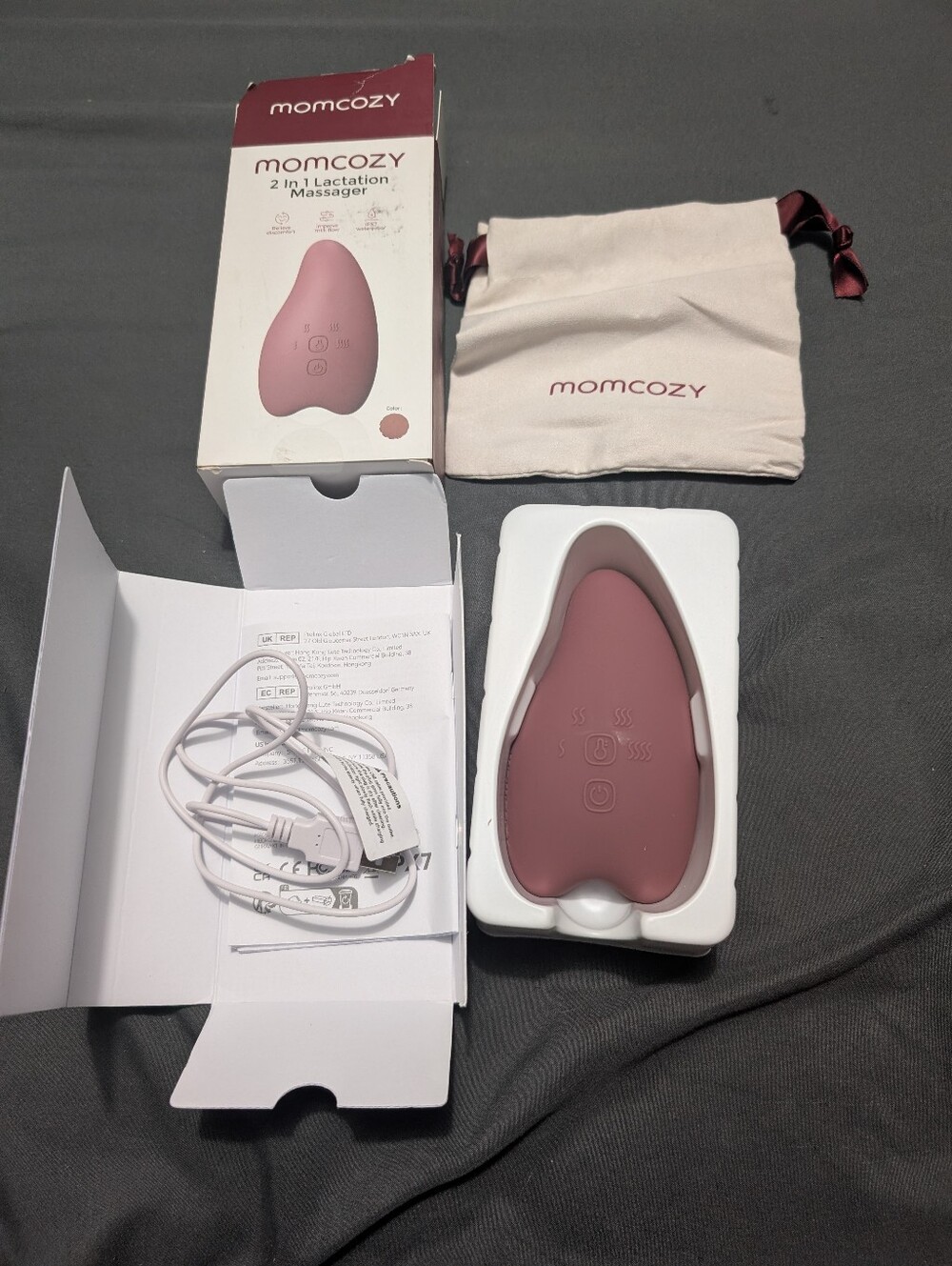 2-in-1 Momcozy Lactation Massager - Pink